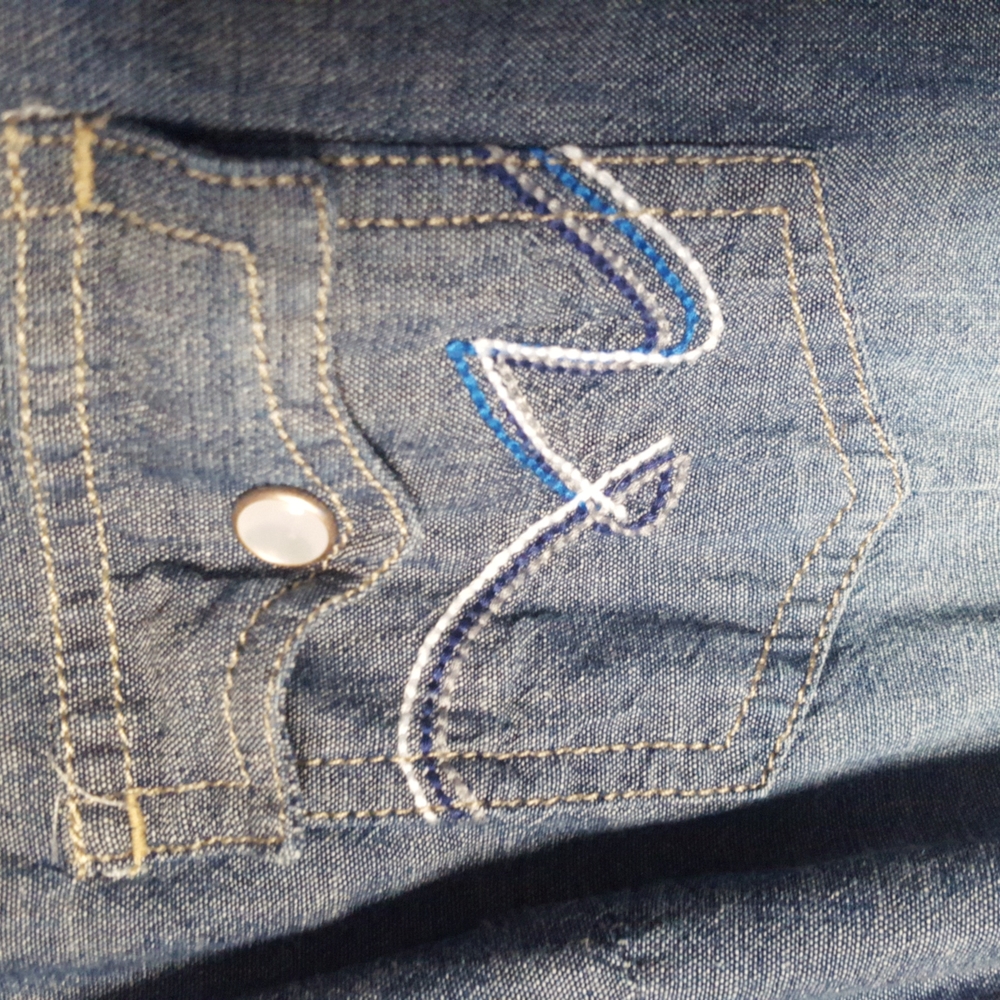 Cruel Girl denim pearl snap dress medium - Picture 4 of 10